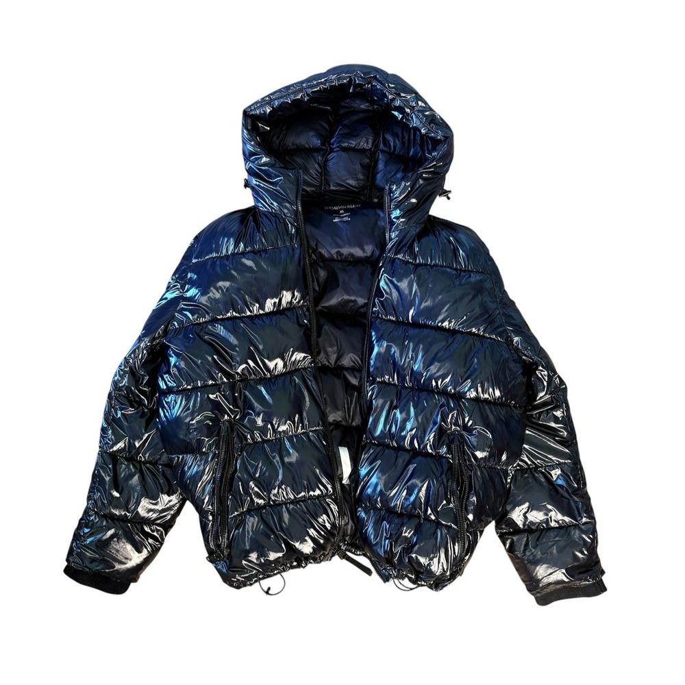 Calvin Klein Black Zip Up Puffy Coat with Hood 2 Degree Warmth Factor XL Unisex